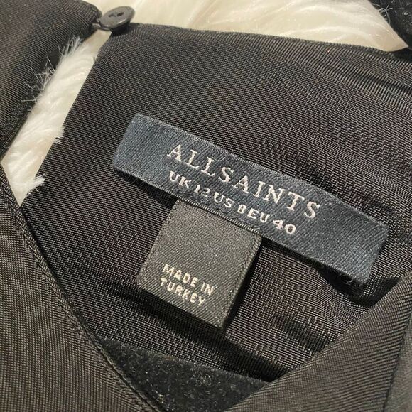Allsaints Kura Racer Neck Maxi Dress in Black Size 8 - Picture 7 of 7